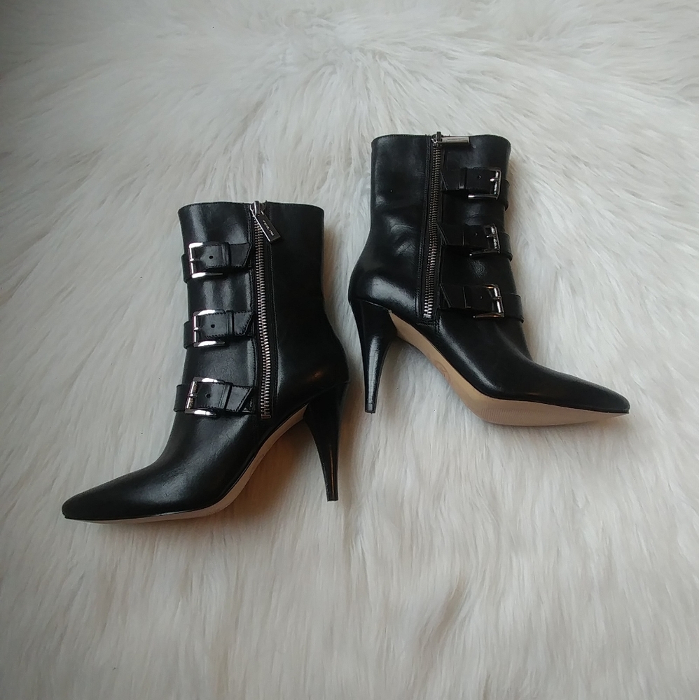Michael Kors Black Lori Buckle Heeled Boots